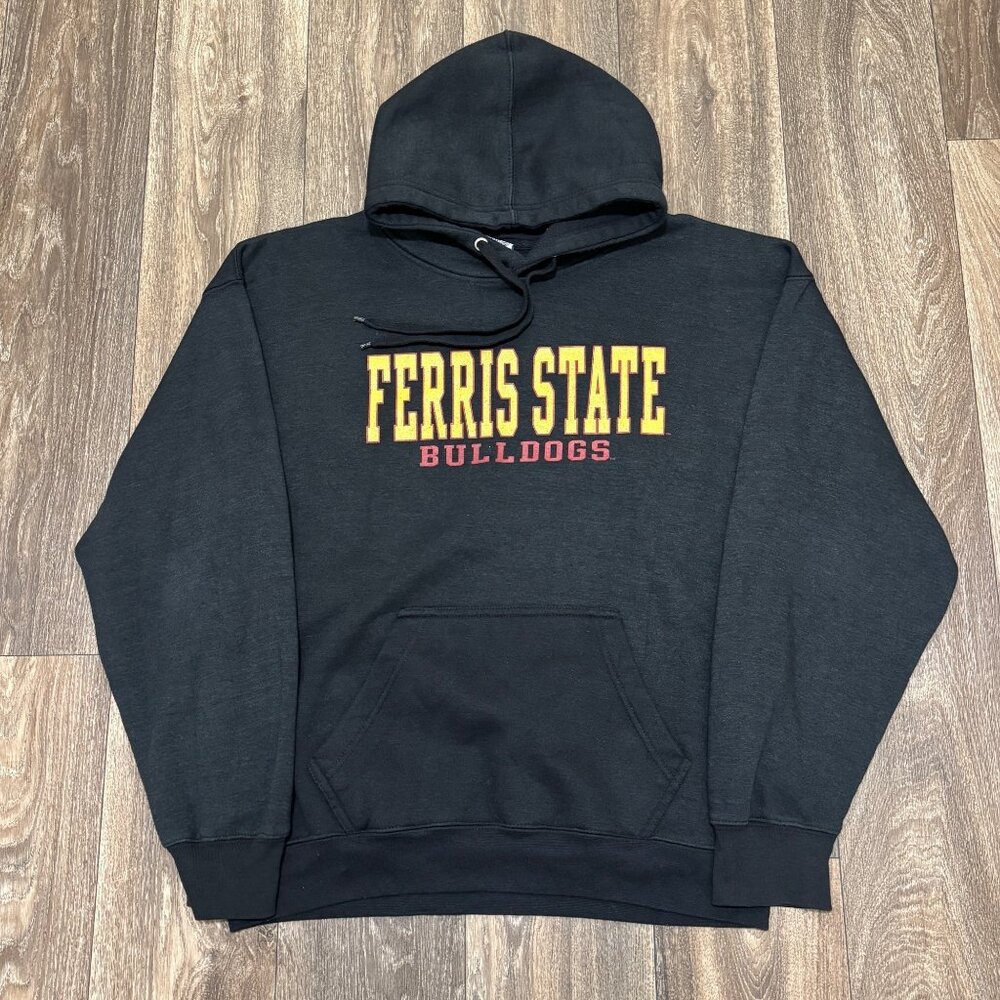 Ferris State Univ Hoodie Men’s L Dark Gray FSU Bulldogs College Sweatshirt
